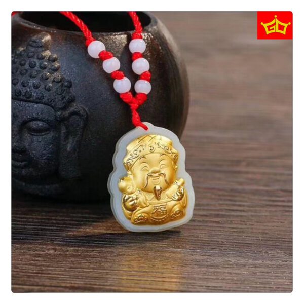 Hetian Jade Pure Gold Wealth Pendant - Image 4