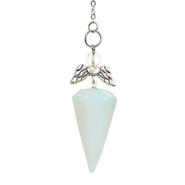 White Crystal Hexagonal Cone Pendant Jewelry - Image 8