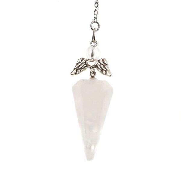 White Crystal Hexagonal Cone Pendant Jewelry - Image 3