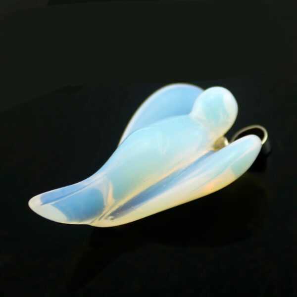 Natural Crystal Gem Pendant Crystal Angel Wing Pendant Necklace - Image 4