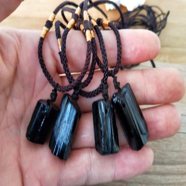 Natural Crystal Black Tourmaline Rough Stone Pendant Pendant - Image 2