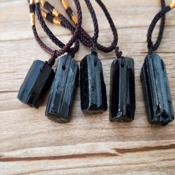 Natural Crystal Black Tourmaline Rough Stone Pendant Pendant - Image 4