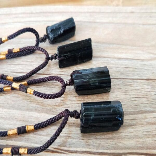 Natural Crystal Black Tourmaline Rough Stone Pendant Pendant - Image 3