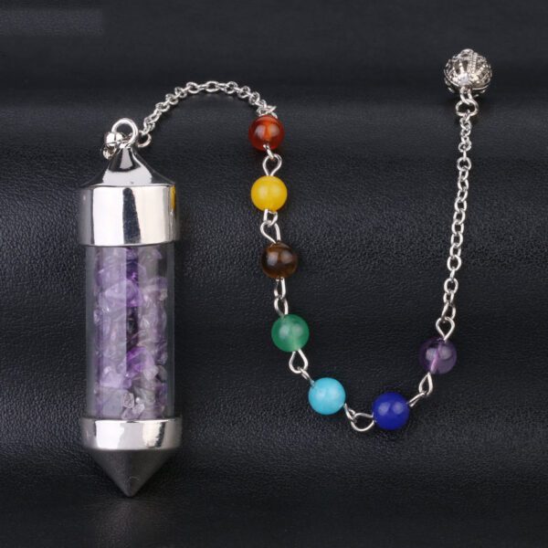 Seven chakra gravel cone shaped pendants - Image 3