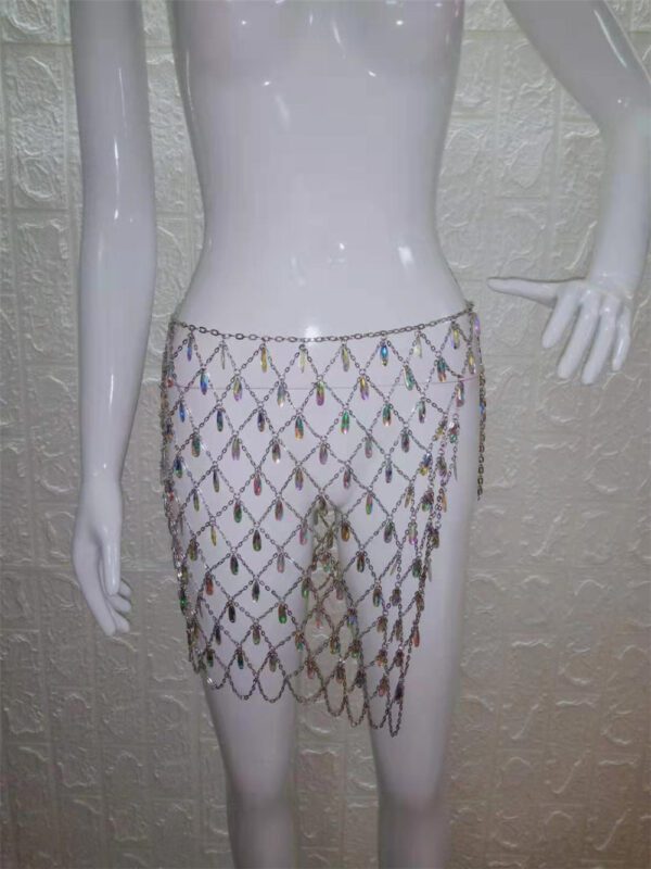 Crystal pendant split skirt - Image 3