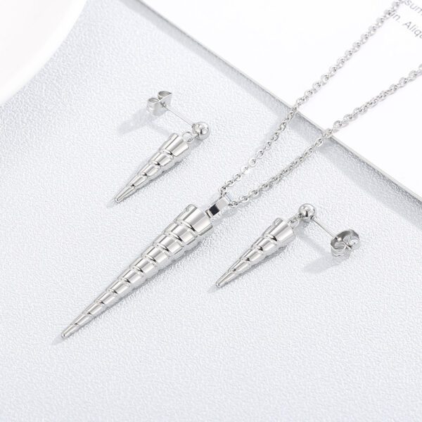 Fashionable Personality Stainless Steel Conical Necklace - Image 5