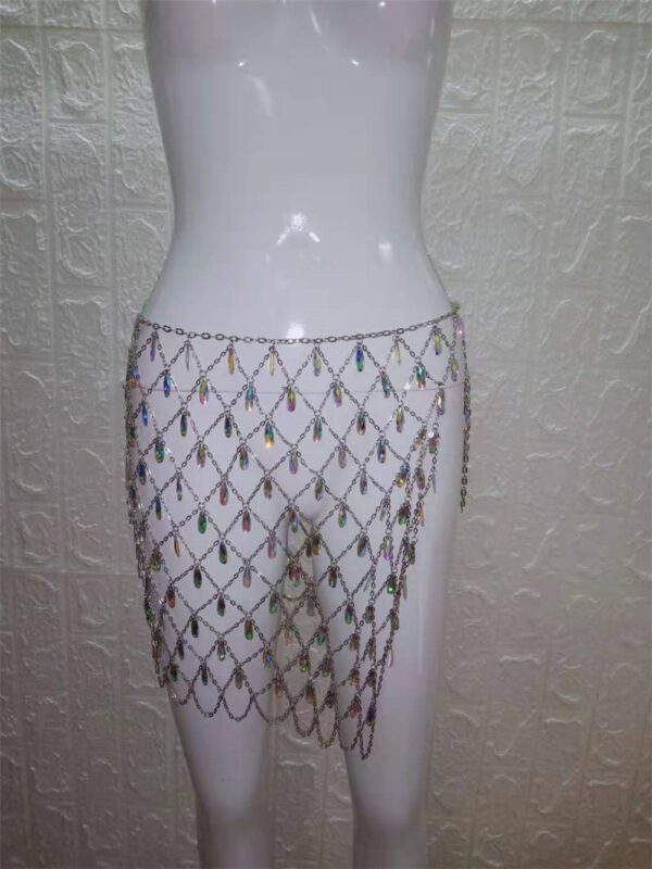 Crystal pendant split skirt - Image 5