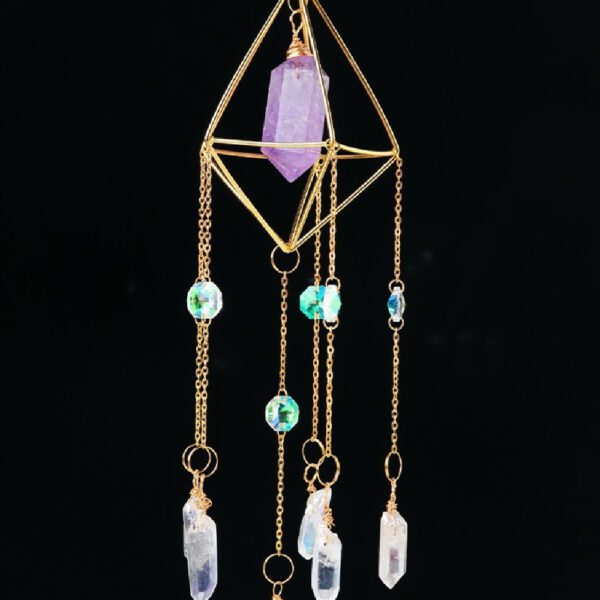 New Geometric Chain Crystal Pendant - Image 2