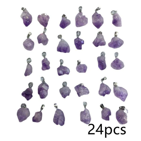 Natural Lavender Amethyst Rock Irregular Pendants - Image 5