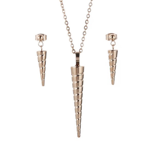 Fashionable Personality Stainless Steel Conical Necklace - Image 3