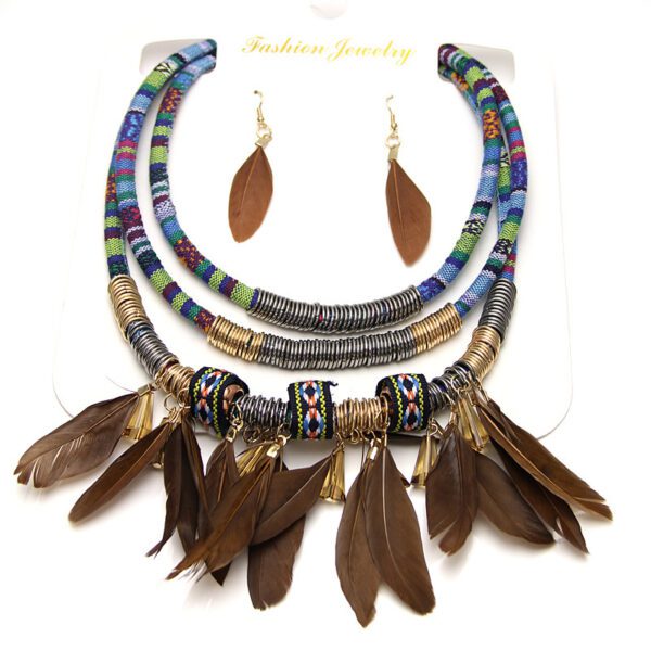 European and American popular necklaces, feather pendants, wholesale, necklaces and earrings - Image 3