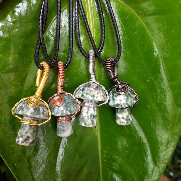 Natural Crystal Mushroom Pendant Necklace - Image 10