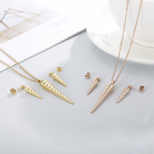 Fashionable Personality Stainless Steel Conical Necklace - Image 2