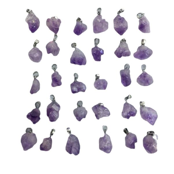 Natural Lavender Amethyst Rock Irregular Pendants - Image 9