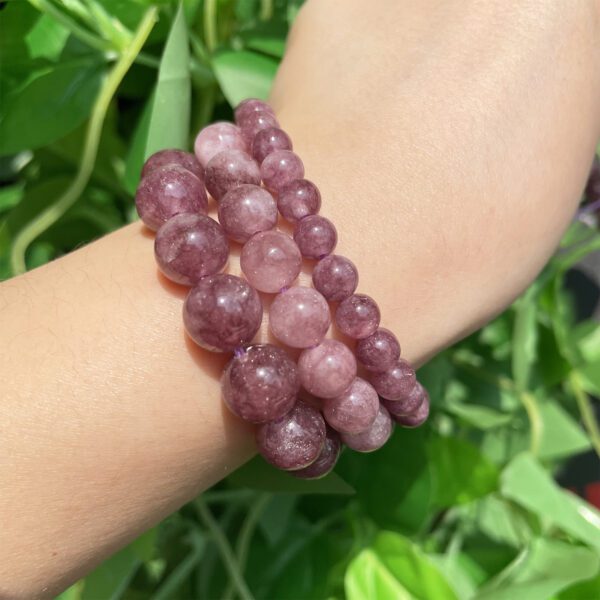 Natural Stone Beads Round Lepidolite Loose Spacer